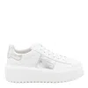 Hogan H-stripes Leather Platform Sneakers In White