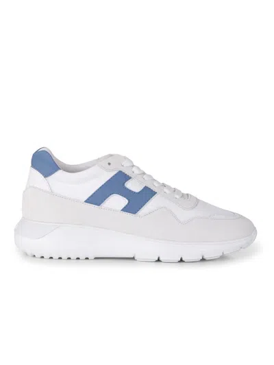Hogan Interactive3 Sneakers In Suede And Nylon In White