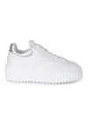 Hogan Striped Leather Lace-up Sneakers With H Detail In White