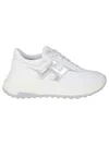 Hogan H669 Lace-up Sneakers With Silver Logo Detail In White
