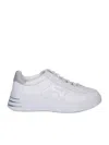 Hogan Leather Sneakers With Glittered Patch In White