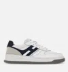 Hogan H630 Leather Sneakers With Contrasting Monogram In White