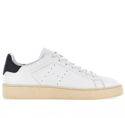 Hogan Leather Sneakers With Perforated Round Toe In White