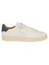Hogan Cassetta Pelle Bianco Sneakers With Contrasting Blue Spoiler In White