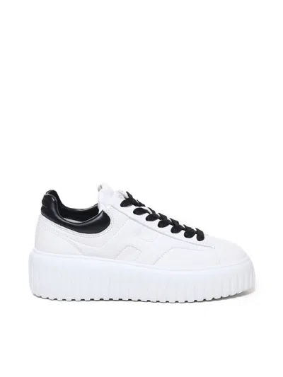 Hogan H-stripes Sneakers In Nappa In White