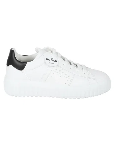 Hogan H Stripes White Leather Sneakers In Animal Print