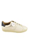 Hogan Cassetta Pelle Bianco Sneakers With Contrasting Blue Spoiler In White