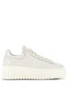 Hogan Logo-embroidered Low-top Sneakers In Neutral