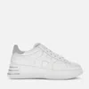 Hogan Rebel Lace-up Sneakers With Shiny Side Detail In White