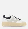Hogan Lace-up White Sneakers With Logo Patch In White
