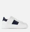 Hogan Panelled Design Calf Leather Sneakers With Chunky Sole In White