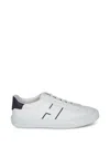 Hogan White Leather Sneakers With Logo Design And Rubber Sole In White