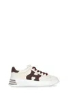 Hogan Low-top Ivory Sneakers With Suede Logo In White