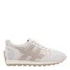 Hogan 86er Leather And Technical Fabric Sneakers In White