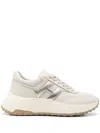 Hogan Hi-fi Leather Sneakers Contrast Rubber Sole In White