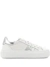 Hogan Rebel Leather Platform Sneakers In White