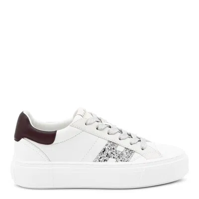 Hogan Low Top Sneakers Glitter Detail Rubber Sole In White