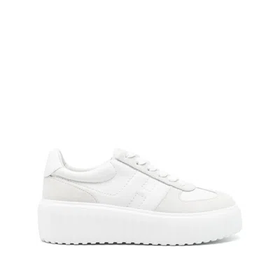 Hogan H-stripes Platform Sneakers In White