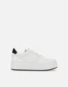 Hogan Leather Panelled Flatform Sneakers In White