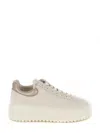 Hogan H-stripes Lace-up Leather Sneakers In White