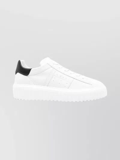 Hogan Sneakers With Contrasting Heel Tab And Perforations In White