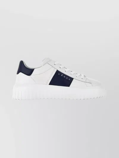 Hogan Sneakers With Contrasting Panels And Flat Sole In White