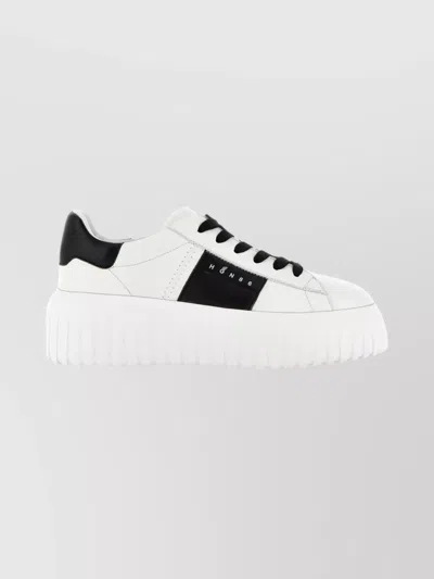 Hogan Sneakers With Thick Sole And Perforated Panel In White