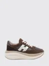 Hogan Maxi Active Lace Up Leather Sneakers In Brown