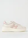 Hogan Leather Sneakers Rebel Panelled Platform Round Suede In Orange