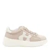 Hogan Low Top Sneakers With Rubber Sole And Suede Upper In Zenzero/yogurt