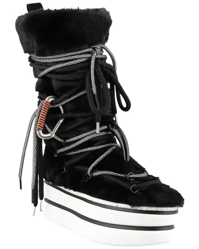 Hogan Leather Snow Boot In Black