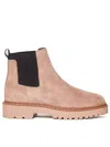 Hogan Soft Beige Suede Leather Ankle Boots
