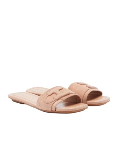 Hogan Soft Slide Sandals In Brown