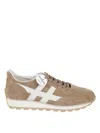 Hogan Soft Suede Sneakers With Contrasting Accents In Brown