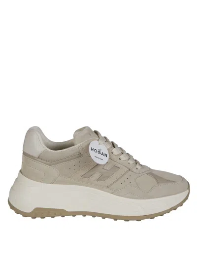 Hogan Sole Suede And Leather Sneakers In Neutral