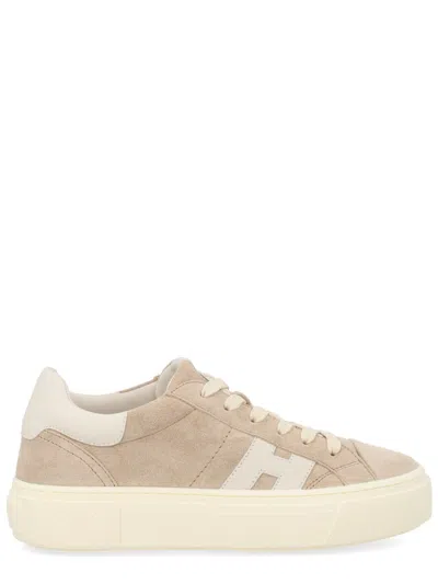 Hogan Sophisticated Leather Sneakers In Neutral