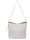 Hogan Rectangular Grained Leather Hobo Bag With Internal Clutch In Gray