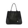 Hogan Medium Script Leather Tote Bag In Black