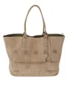 Hogan Spacious Suede Tote Bag With Embossed Branding In Multi