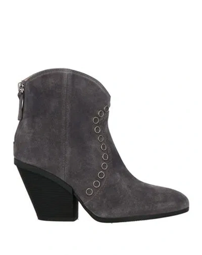 Hogan #specialmadeupcycled Limited Edition Woman Ankle Boots Grey Size 8 Leather In Gray