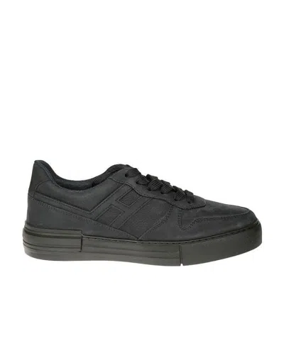 Hogan Splicing Design Leisure Sports Shoes In Black