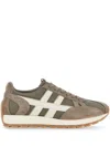 Hogan Sporty Beige Sneakers With Textured Suede And Mesh