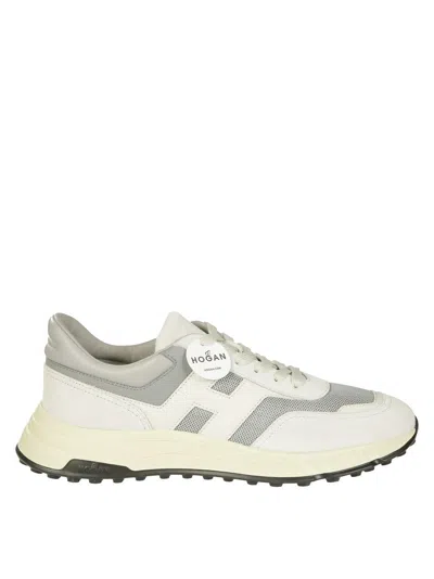 Hogan Sporty Light Beige Sneakers With Suede In Multi