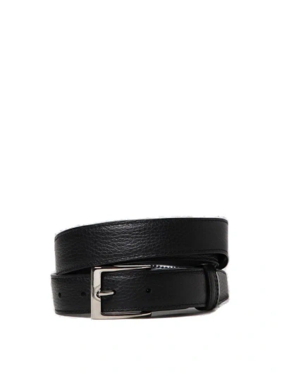 Hogan Square Buckle Belt In Black