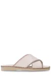 Hogan Crossover-strap Leather Sandals In Avorio