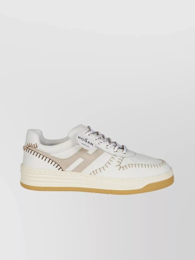 HOGAN STITCHED PERFORATED PLATFORM SNEAKERS