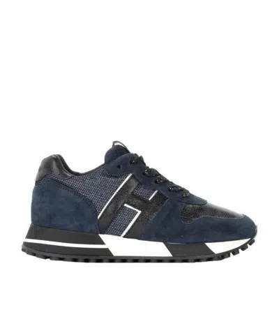 Hogan Stitching Low-top Leisure Sneakers In Black
