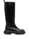 Hogan Woman Boot Black Size 7.5 Leather In Black