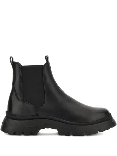 Hogan H692 Leather Chelsea Boots In Black