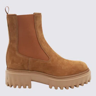 HOGAN HOGAN BROWN LEATHER BOOTS